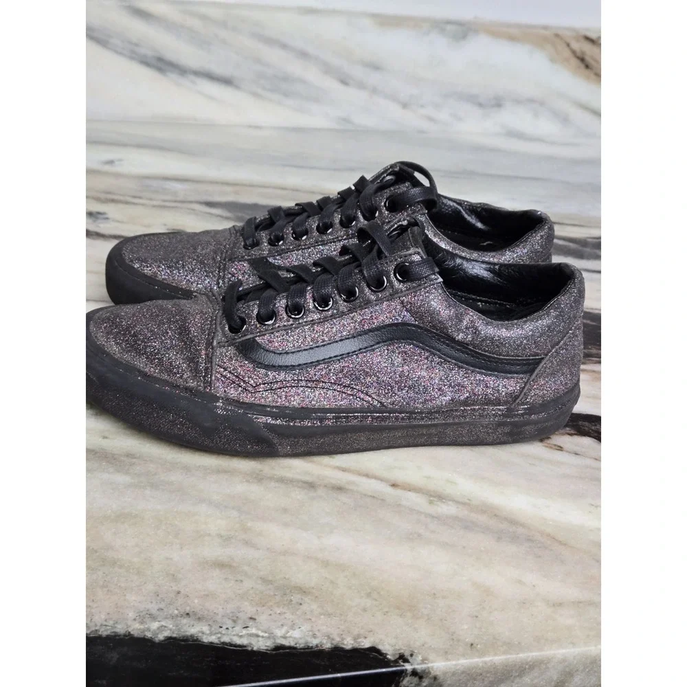 Vans Black Rainbow‎ Glitter Men 7 Women 8.5 Skate Grunge Y2K Gorecore